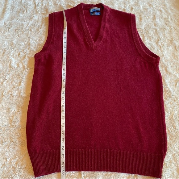 Peddleton Sz Large Burgundy Wool Vest - Picture 4 of 6